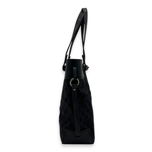 Gucci GG Top Handle Bag Black in Canvas, Silver hardware_4