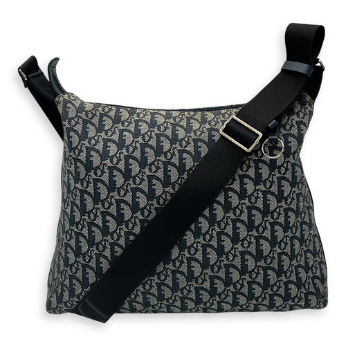 Christian Dior Oblique Crossbody Bag Blue in Jacquard, Silver hardware_1