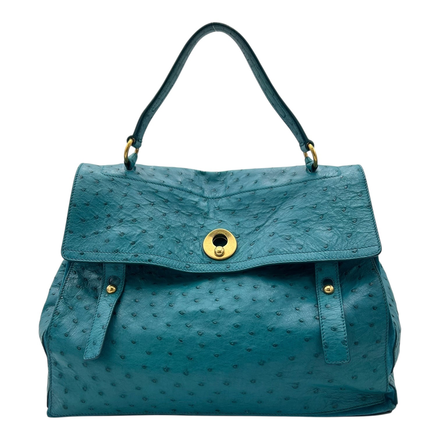Saint Laurent Muse Top Handle Bag Green in Others, Gold hardware_1