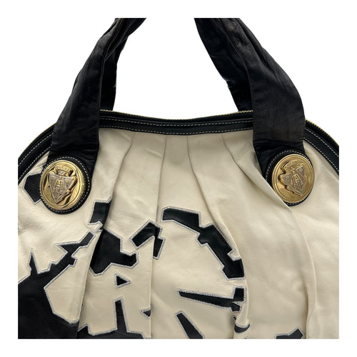 Gucci Hobo Top Handle Bag Black in Calfskin, Gold hardware_7