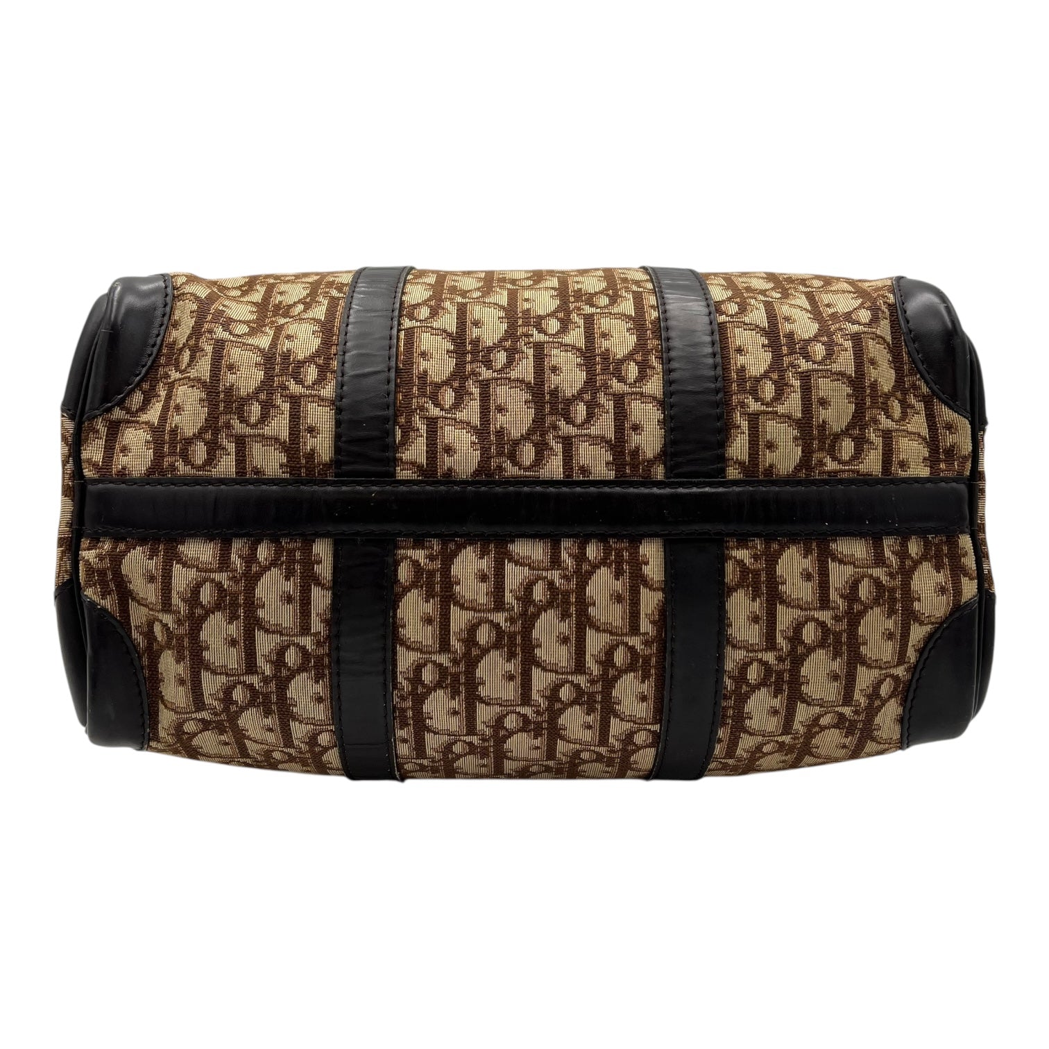 Christian Dior Trotteur Top Handle Bag Brown in Coated Canvas, Silver hardware_4