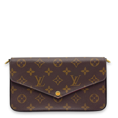 Louis Vuitton Felicie Wallet On Chain Brown in Monogram Coated Canvas, Gold hardware_1