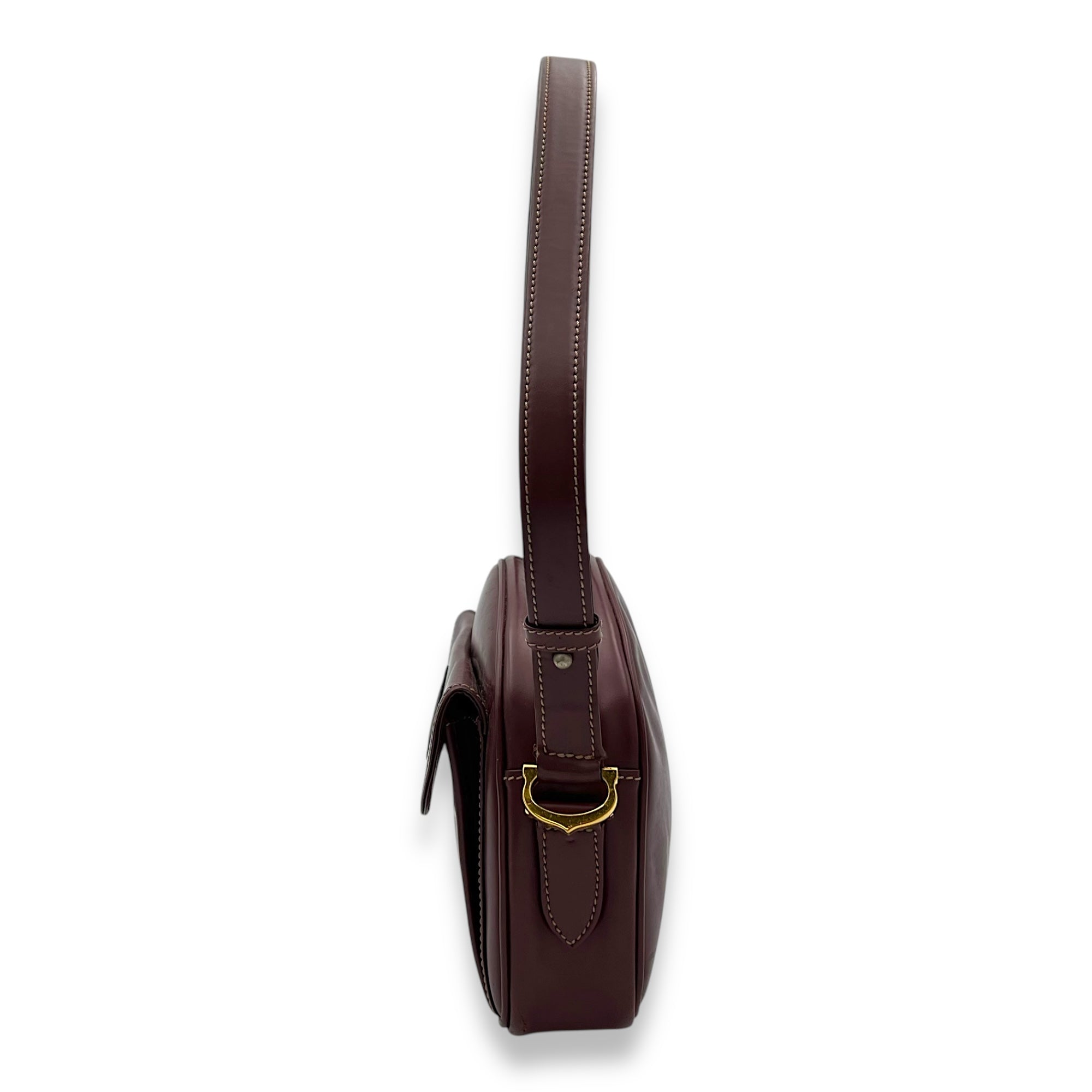 Cartier Must de Shoulder Bag Red in Calfskin, Gold hardware_3
