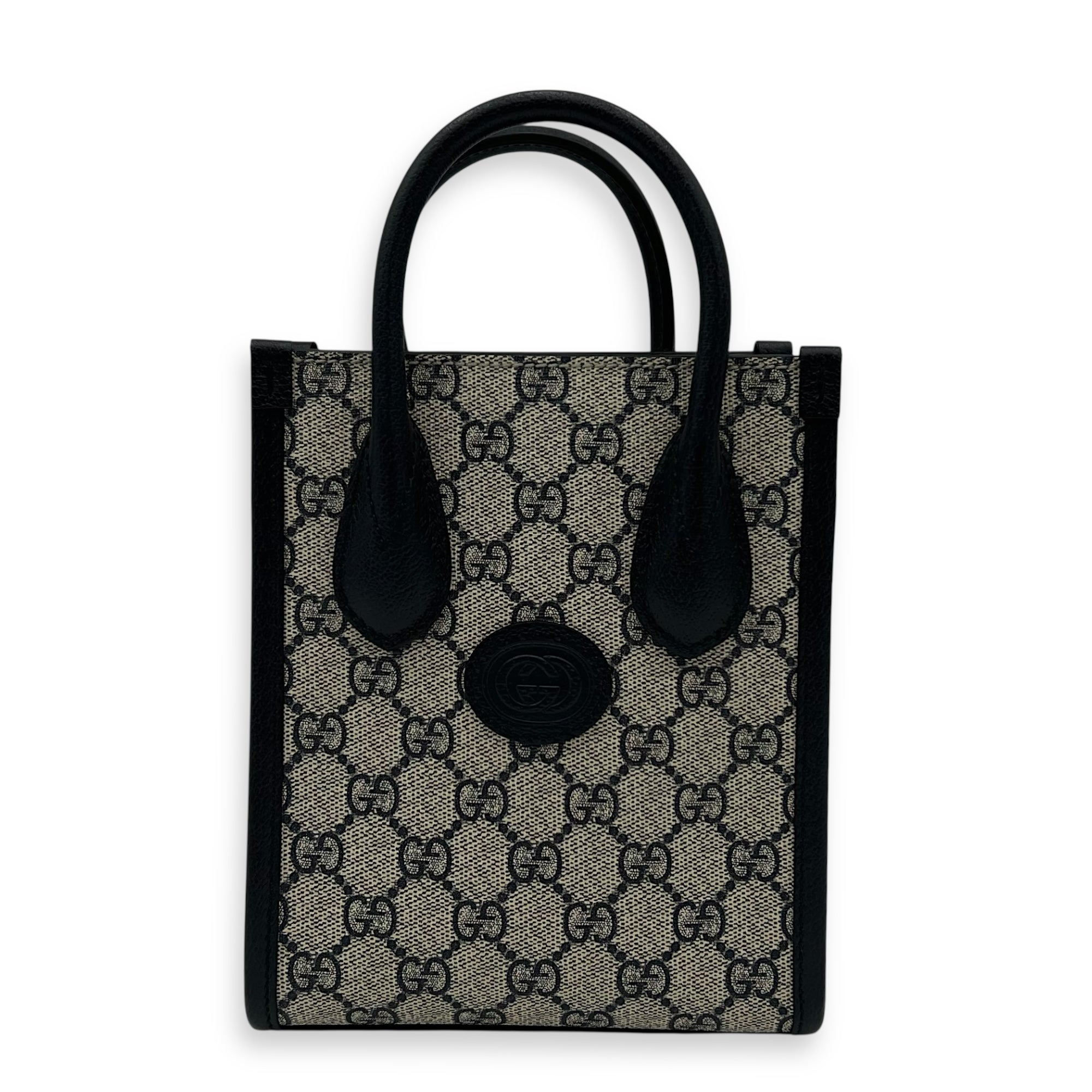 Gucci GG Supreme Top Handle Bag Blue in Coated Canvas, Silver hardware_1