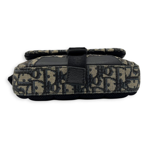 Christian Dior Oblique Blue Crossbody Bag in Jacquard, Silver hardware_5
