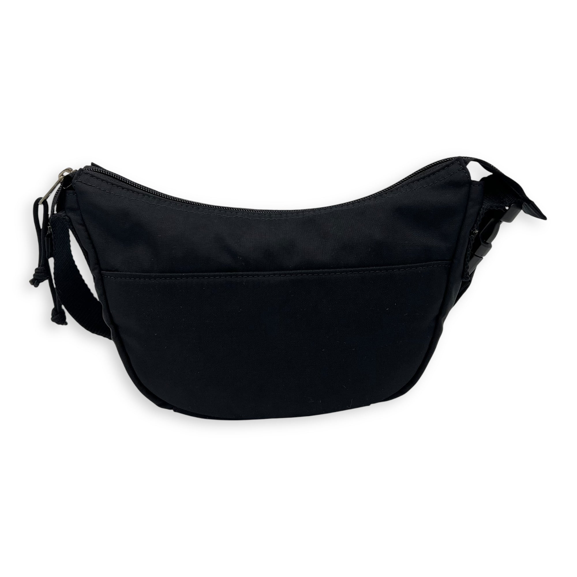 Balenciaga Logo Shoulder Bag Black in Canvas, Silver hardware_2