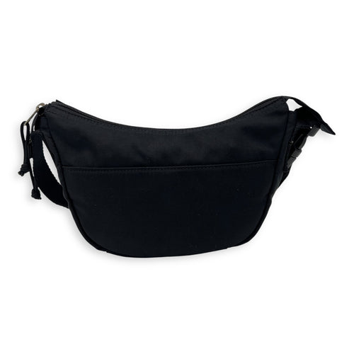 Balenciaga Logo Shoulder Bag Black in Canvas, Silver hardware_2