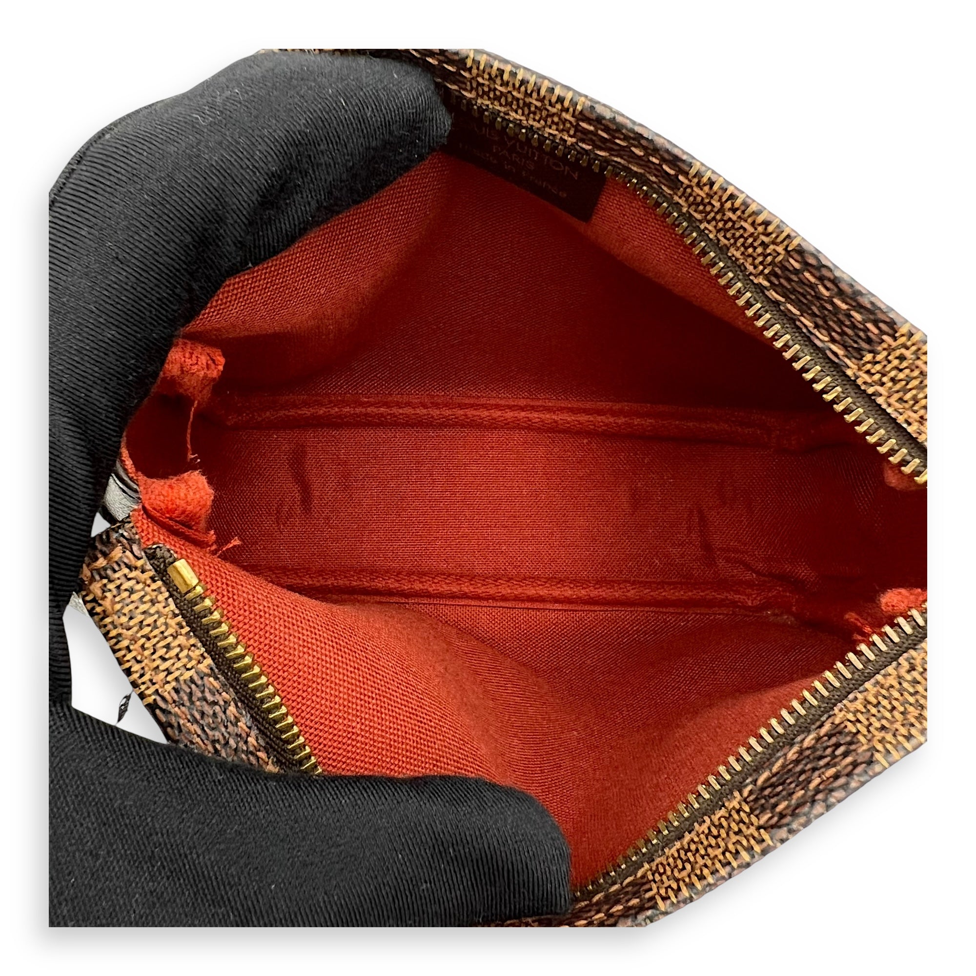Louis Vuitton Trousse Pouch Brown in Coated Canvas, Gold hardware_7