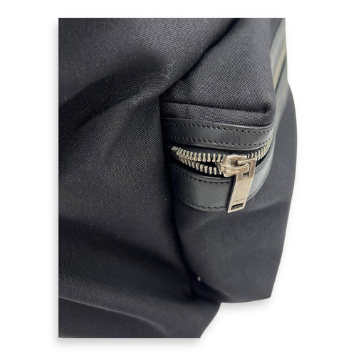 Saint Laurent Logo Backpack Black in Canvas, Silver hardware_9