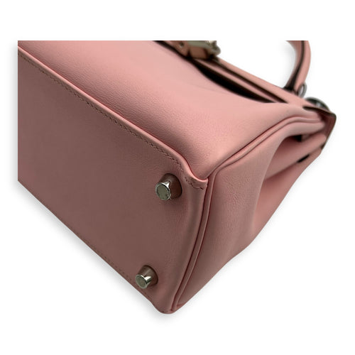 Hermès Kelly 25 Sakura Pink Top Handle Bag in Swift, Palladium hardware_12