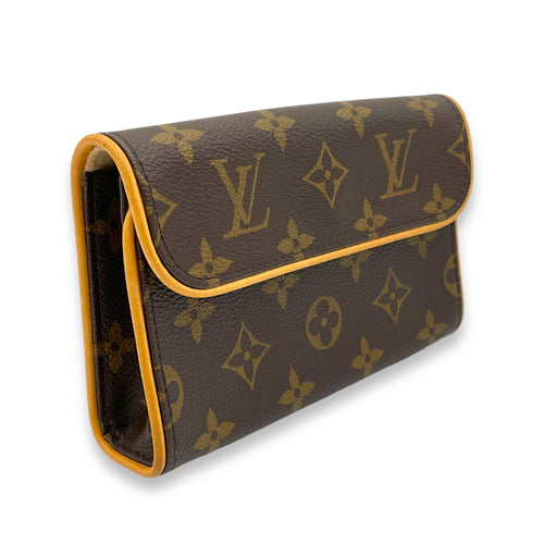 Florentine Belt Bag  Brown in Monogram Coated Canvas , Gold Hardware