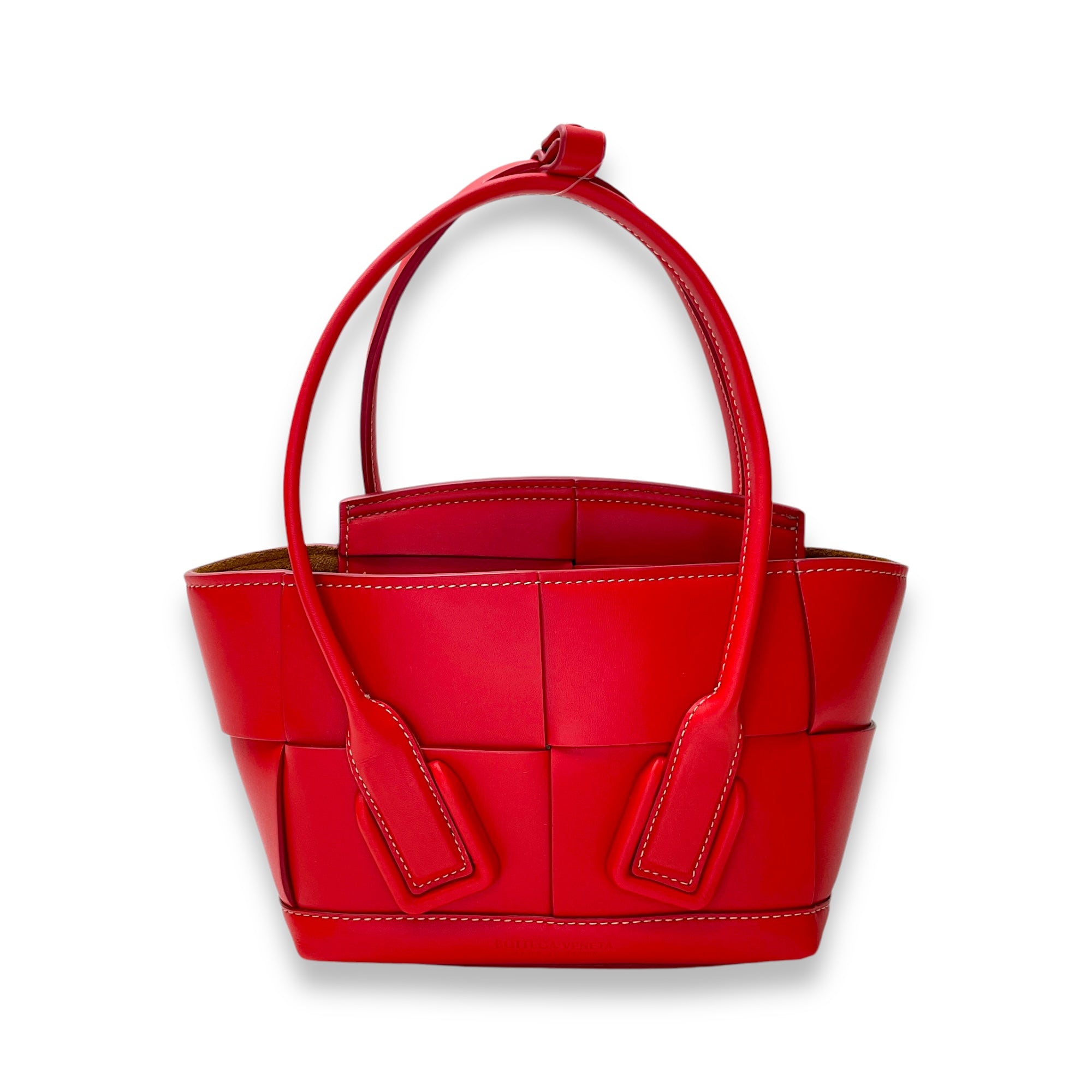 Arco Tote Bag Red in Lambskin, Silver hardware