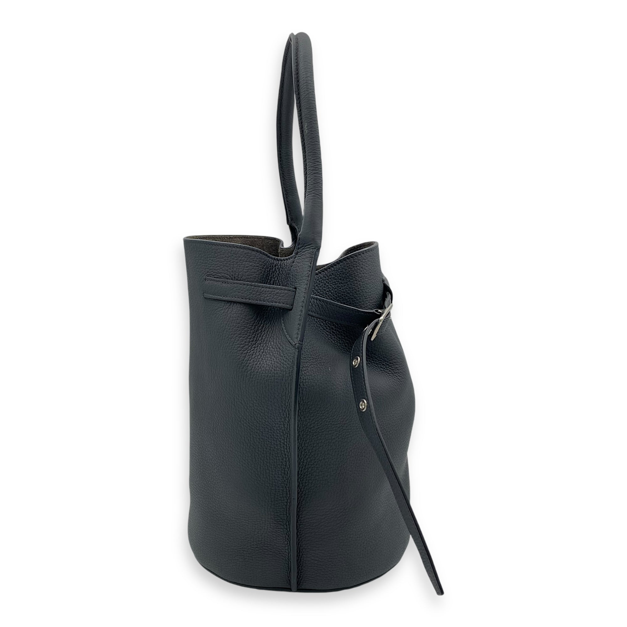 Big Bucket bag in Calfskin, Silver Hardware