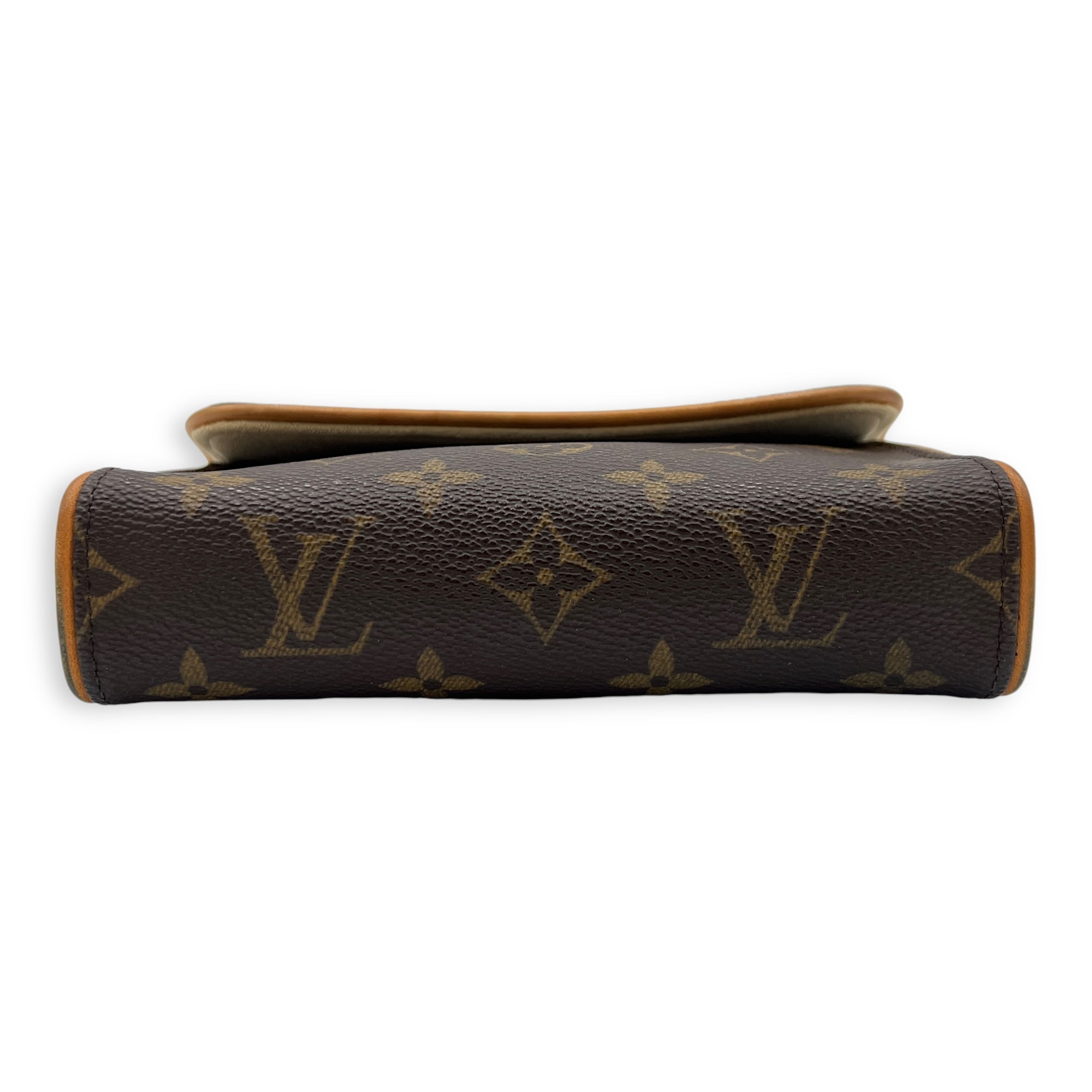 Florentine Belt Bag Brown in Monogram Coated Canvas, Gold hardware