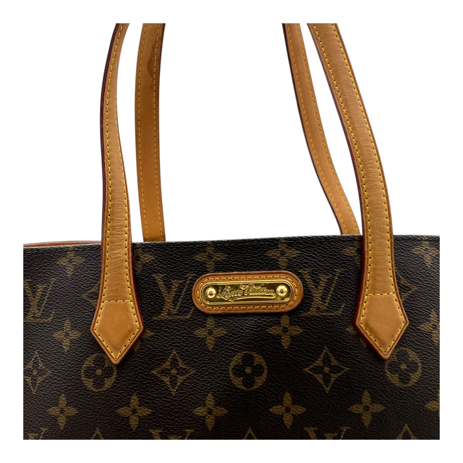 Wilshire Tote Bag MM Brown in Monogram Coated Canvas, Gold hardware