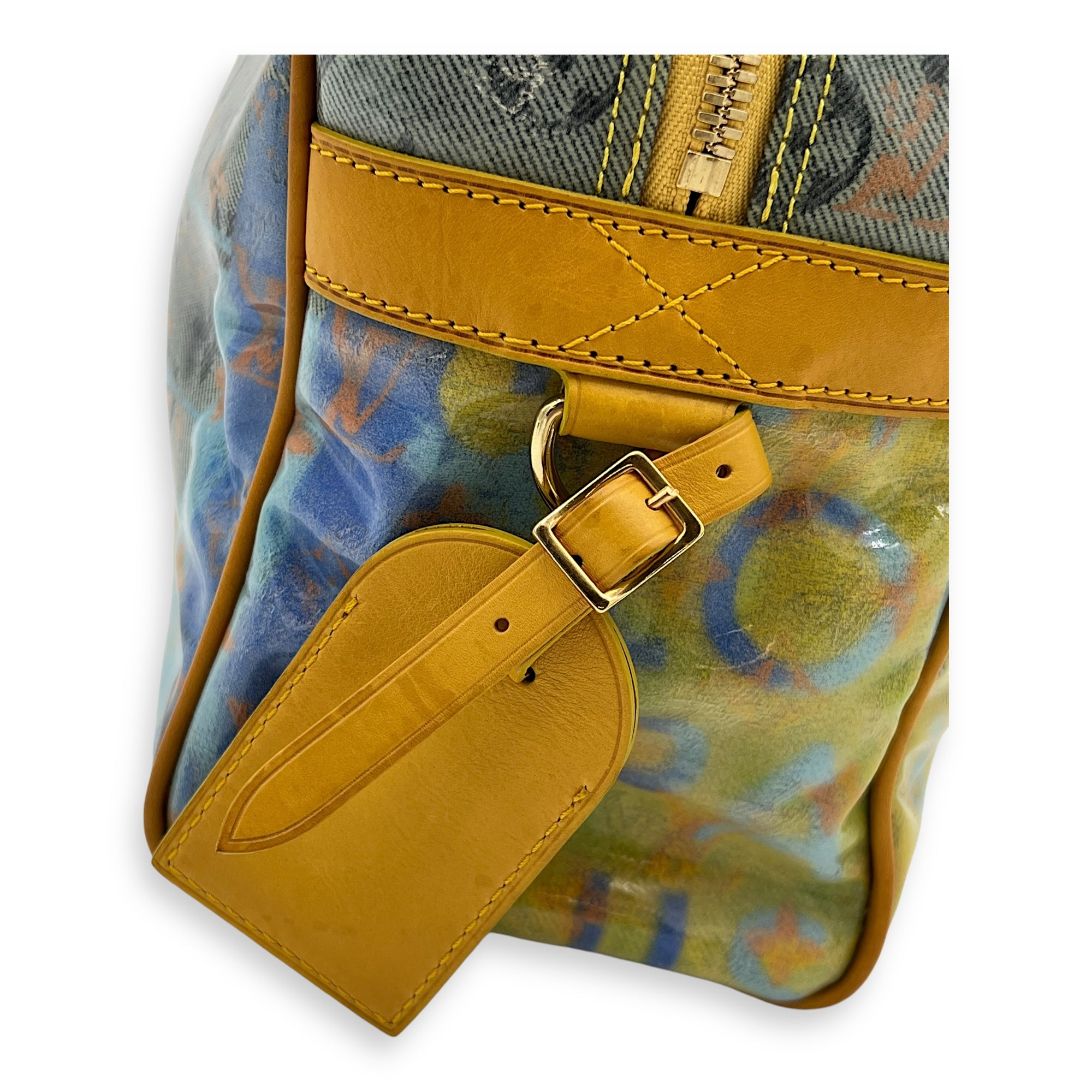 Richard Prince Pulp Weekender Yellow Top Handle Bag in Vinyl, Gold hardware