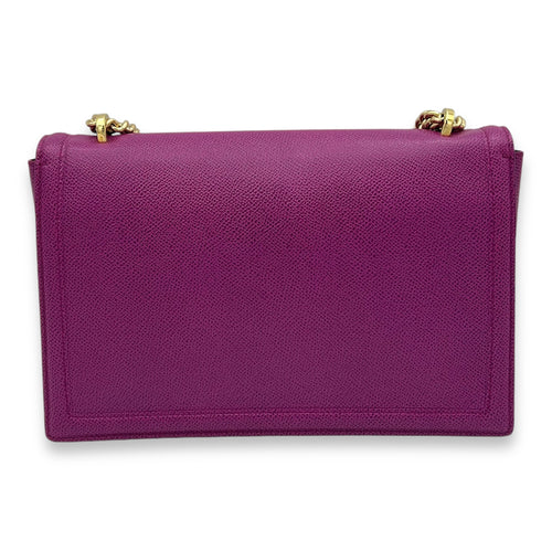 Salvatore Ferragamo Vara Bow Shoulder Bag Purple in Calfskin, Gold hardware_2