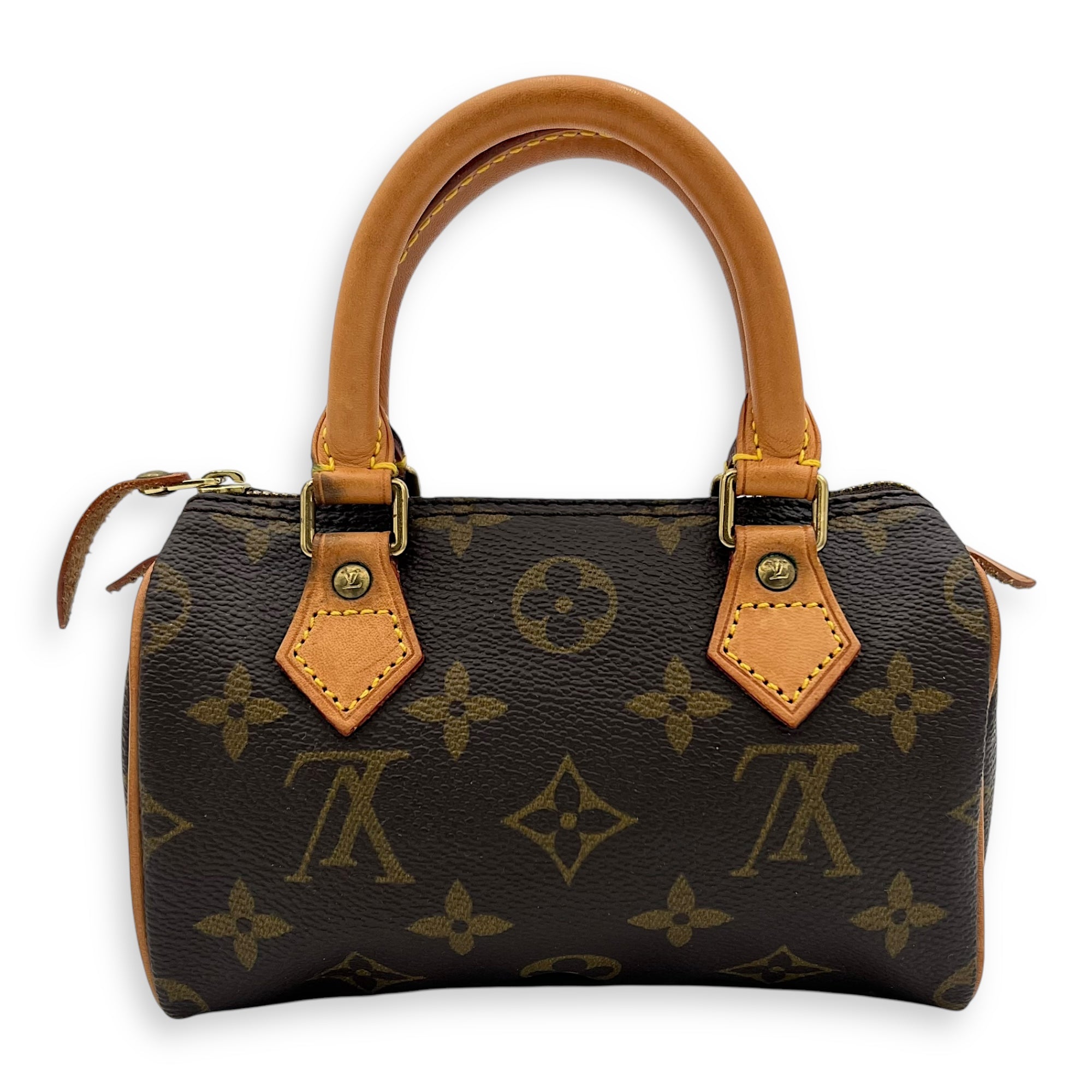 Louis Vuitton Speedy Nano Brown Crossbody Bag in Monogram Coated Canvas, Gold hardware_2