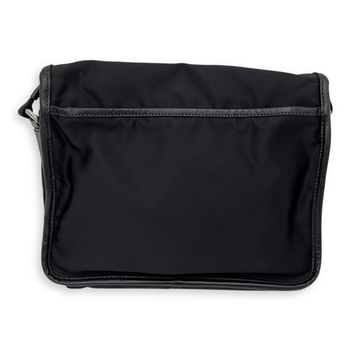 Prada Logo Messenger Black in Nylon, Silver hardware_2