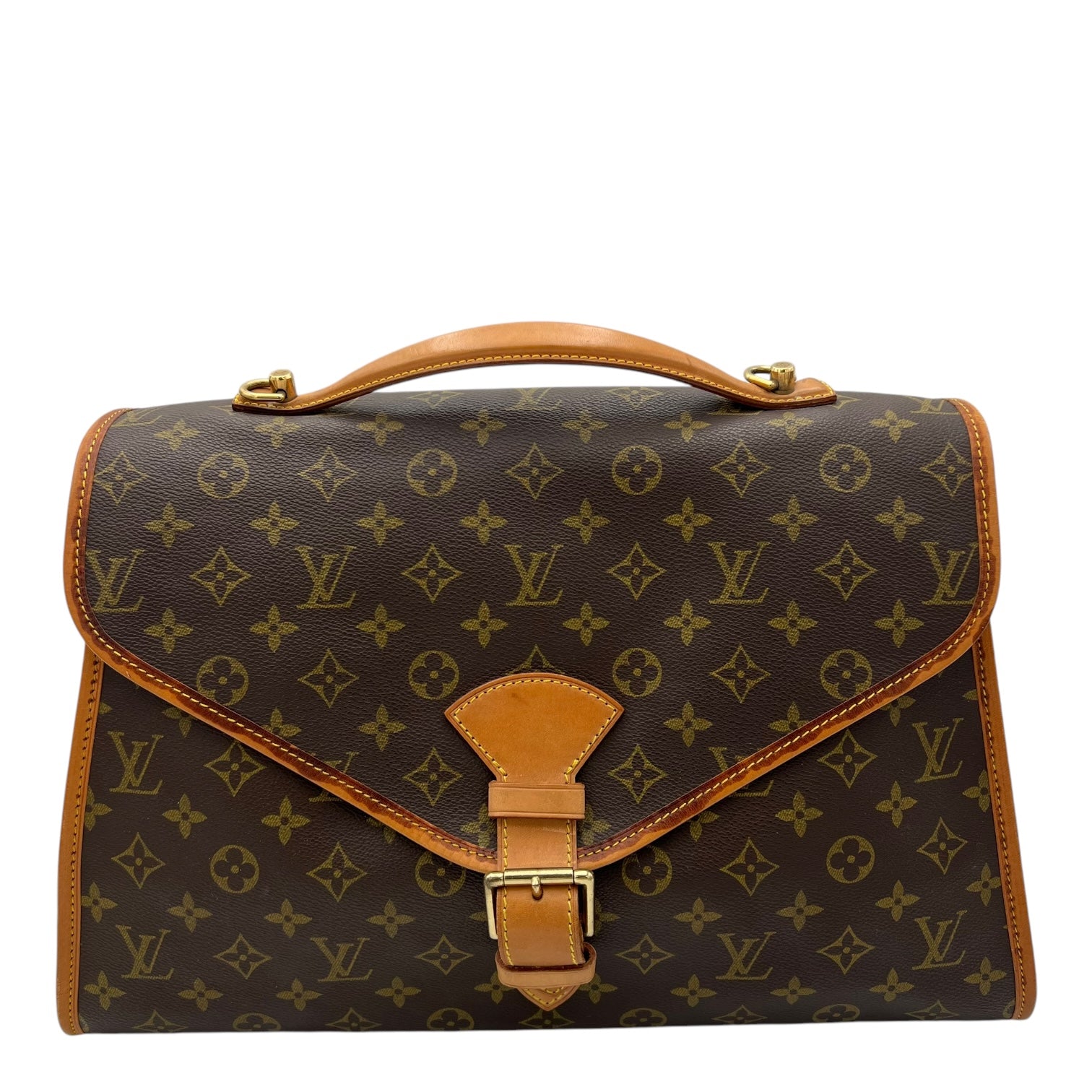 Louis Vuitton Beverly Top Handle Bag Brown in Monogram Coated Canvas, Gold hardware_1