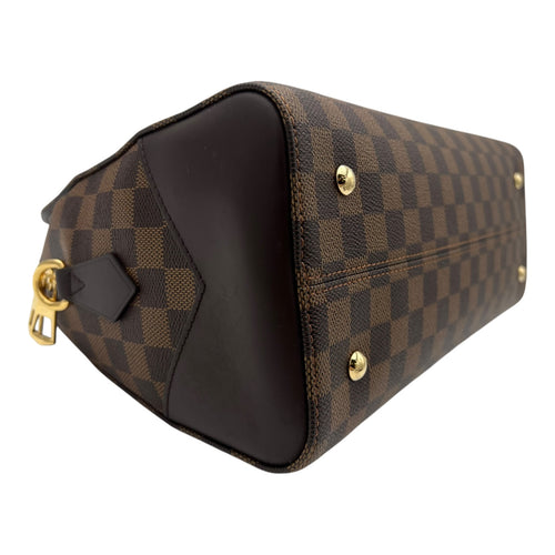 Louis Vuitton Kensington Top Handle Bag Damier Ebene in Coated Canvas, Gold hardware_8