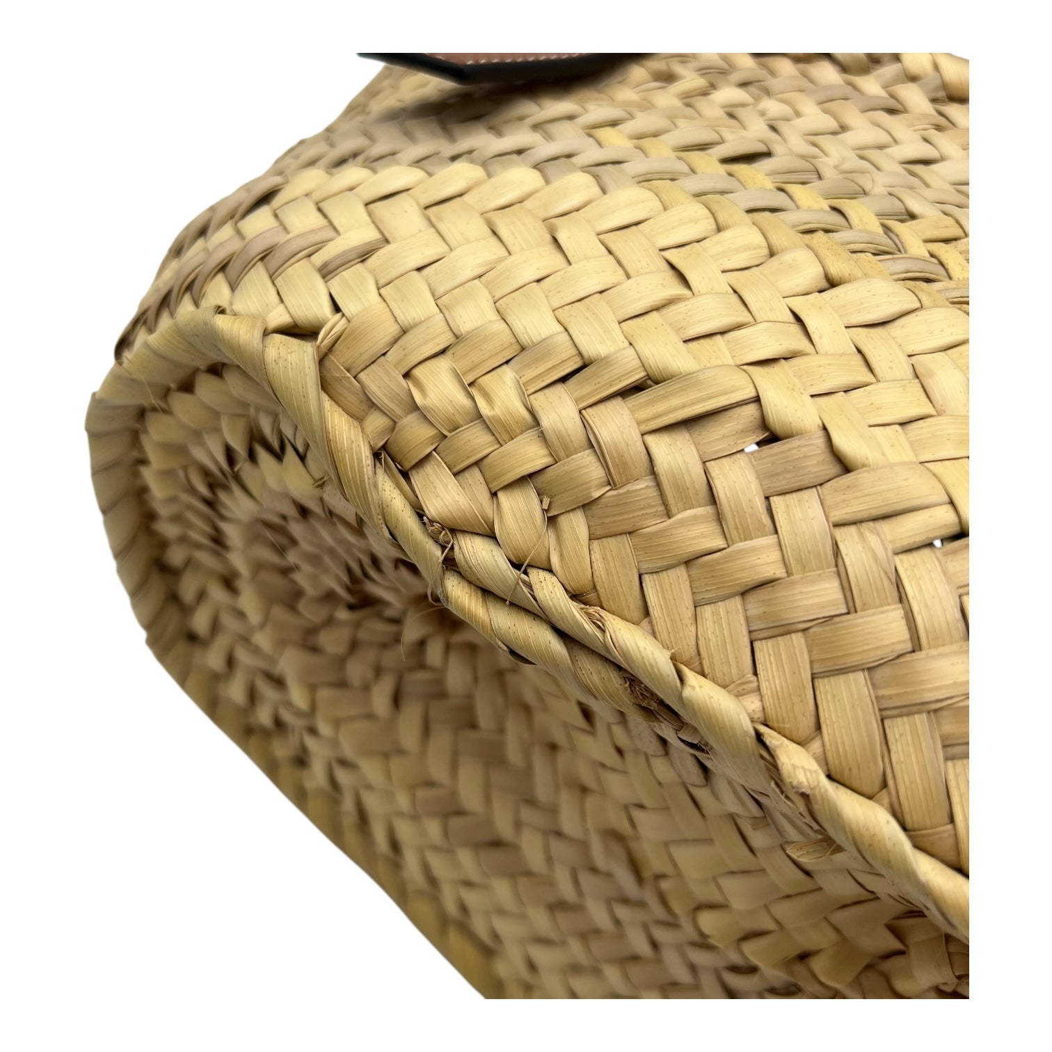 Loewe Basket Top Handle Bag Beige in Raffia, Silver hardware_8