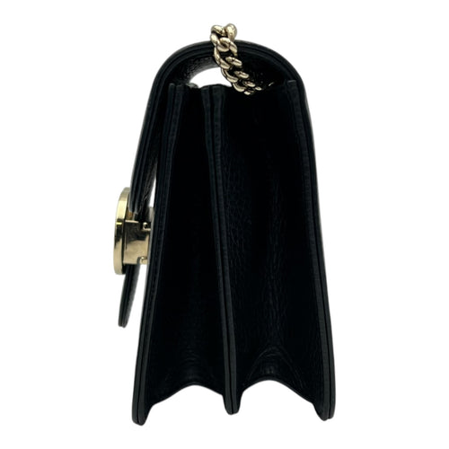 Gucci Interlocking G Crossbody Bag Black in Calfskin, Gold hardware_4