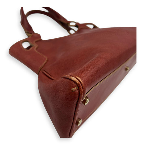 Cartier Marcello Top Handle Bag Red in Calfskin, Gold hardware_10