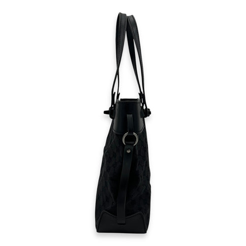 Gucci GG Top Handle Bag Black in Canvas, Silver hardware_3