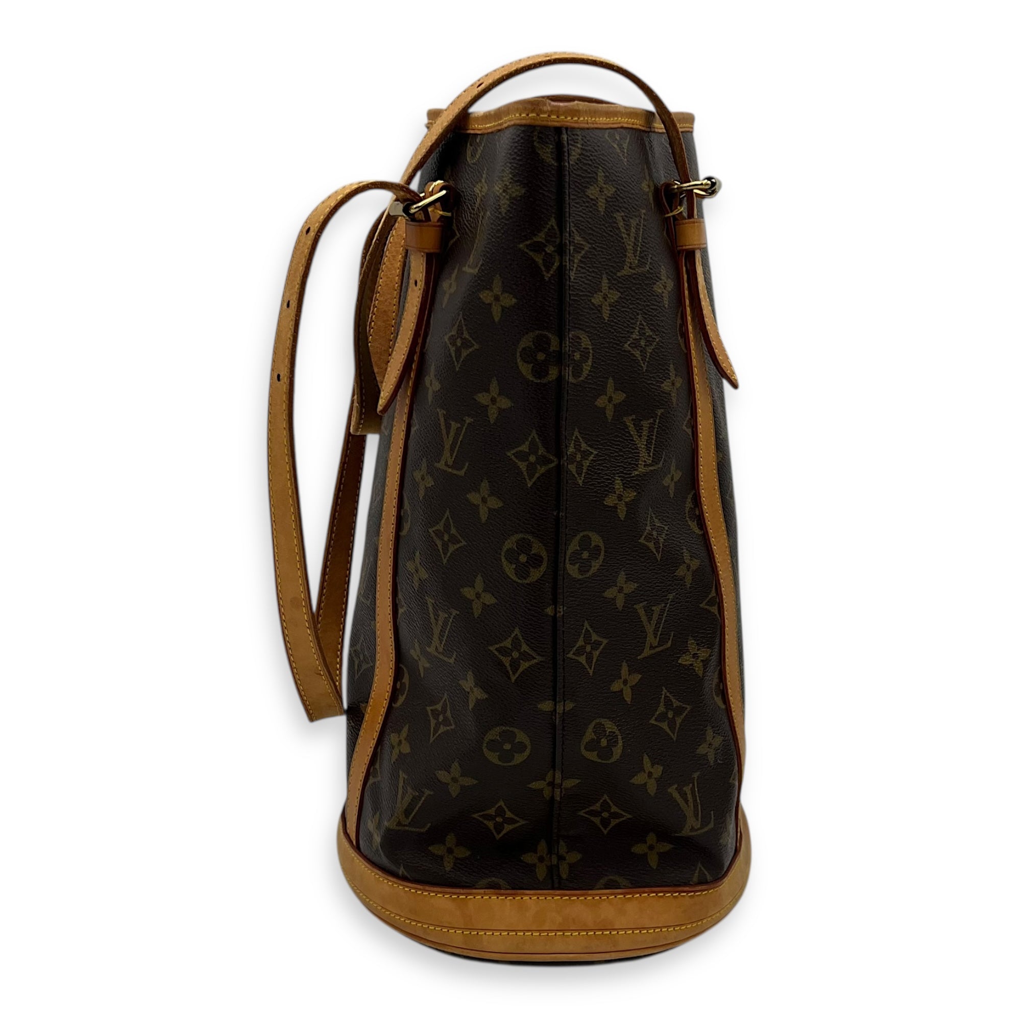 Louis Vuitton Noe Bucket Bag Brown in Monogram Coated Canvas, Gold hardware_3