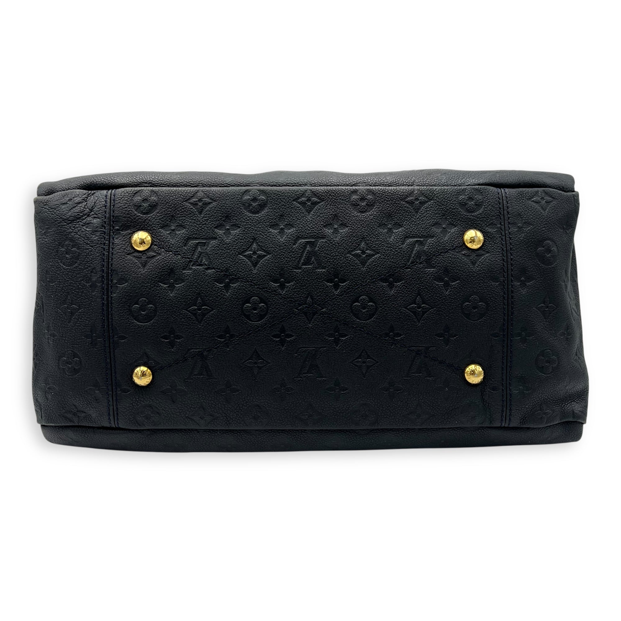 Louis Vuitton Artsy Top Handle Bag Blue in Monogram Empreinte Leather, Gold hardware_5