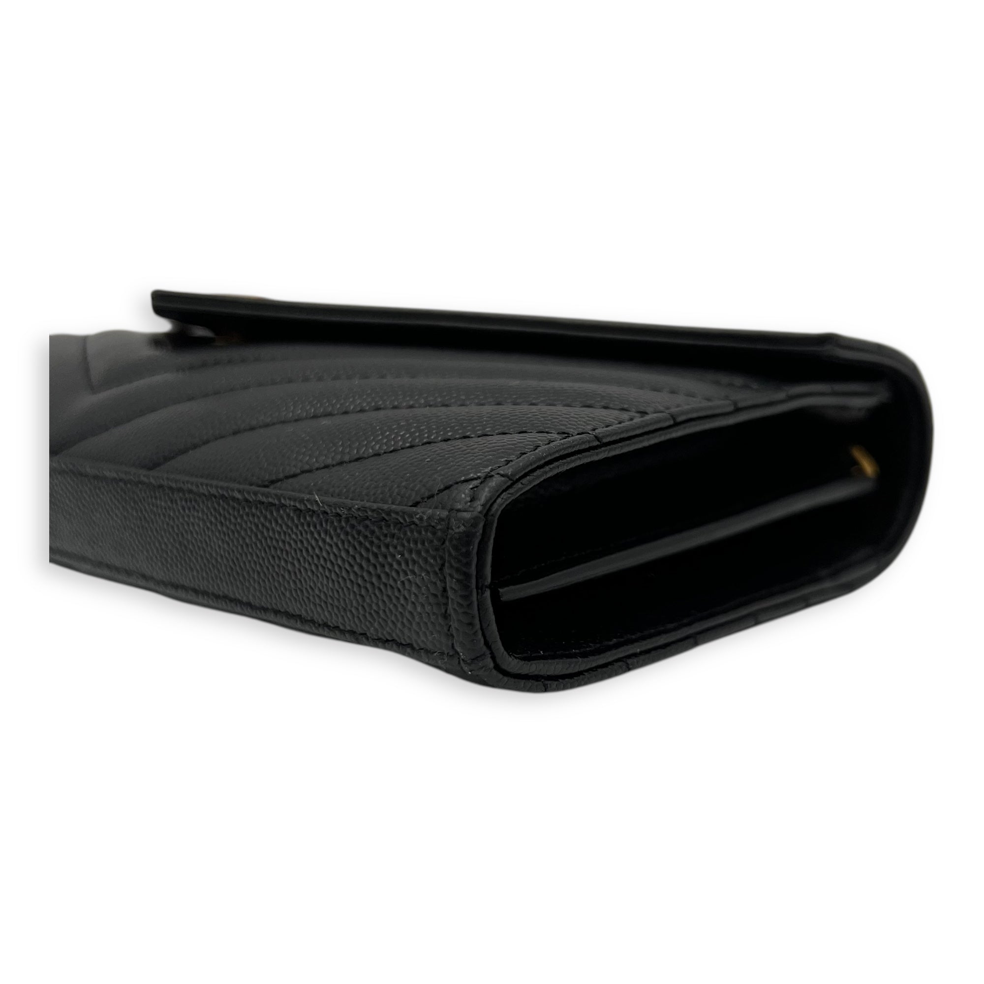 Saint Laurent Woc Crossbody Bag Medium Black in Calfskin, Gold hardware_9