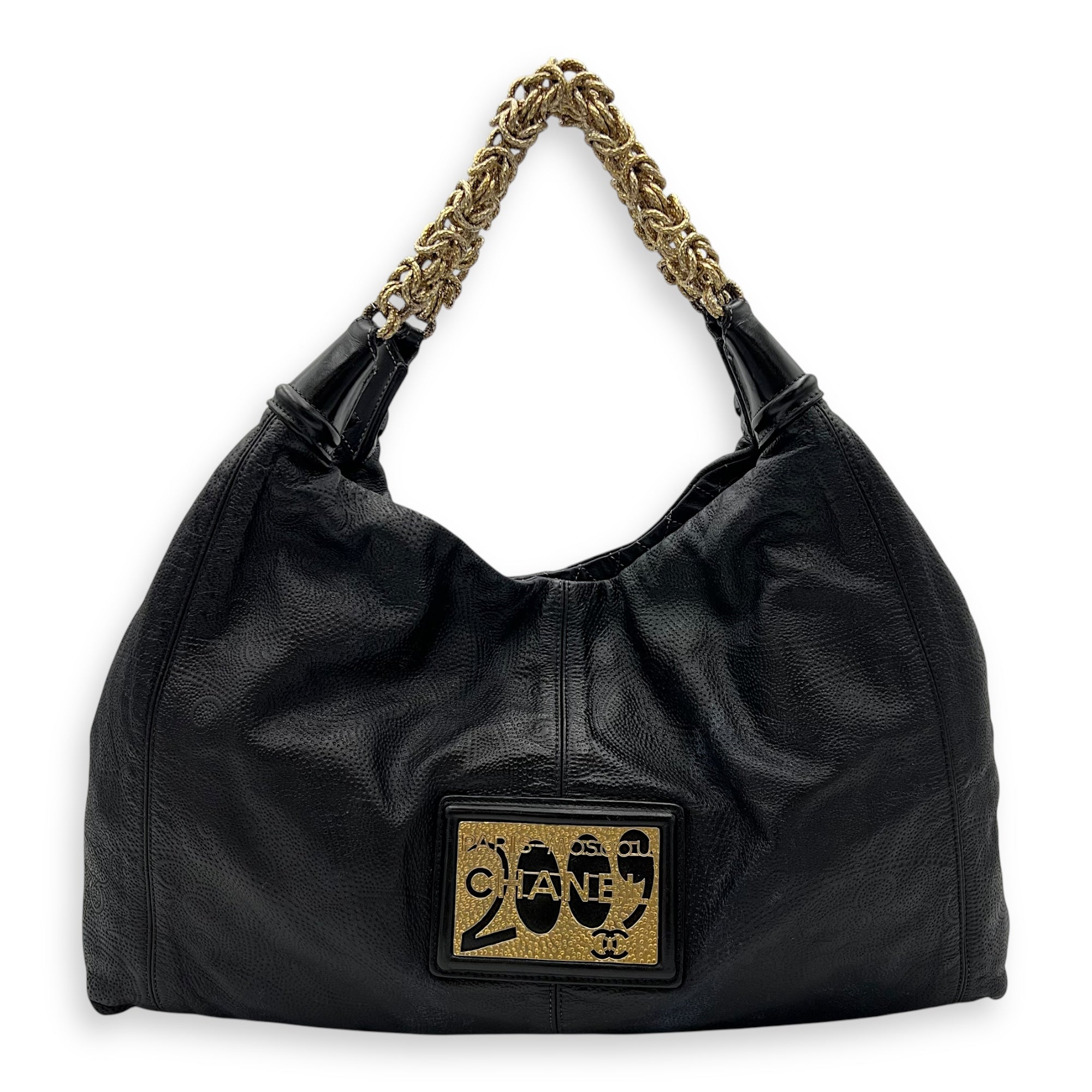 Chanel Paris- Moscow 2009 Black Shoulder Bag in Calfskin, Gold hardware_1