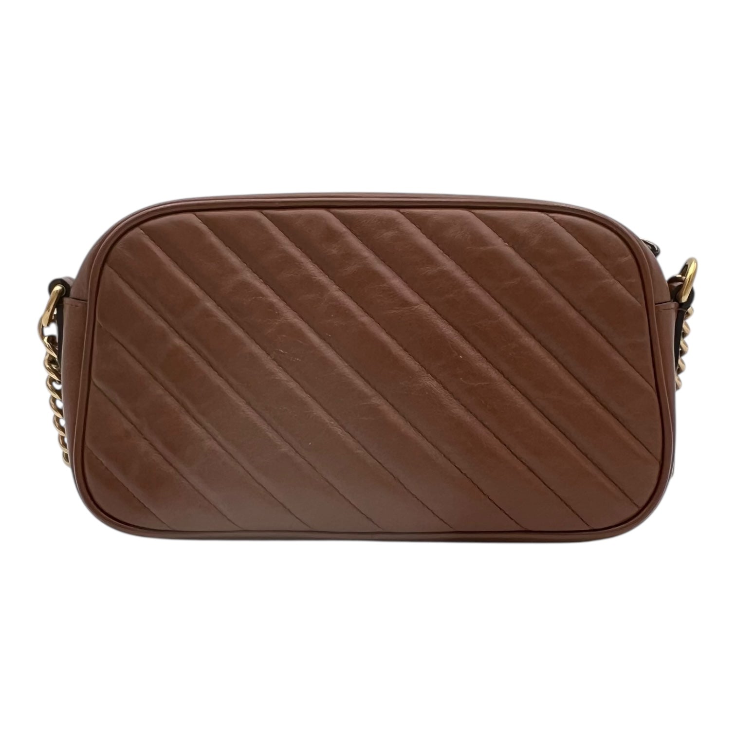 Gucci GG Marmont Shoulder Bag Gold in Calfskin, Gold hardware_2