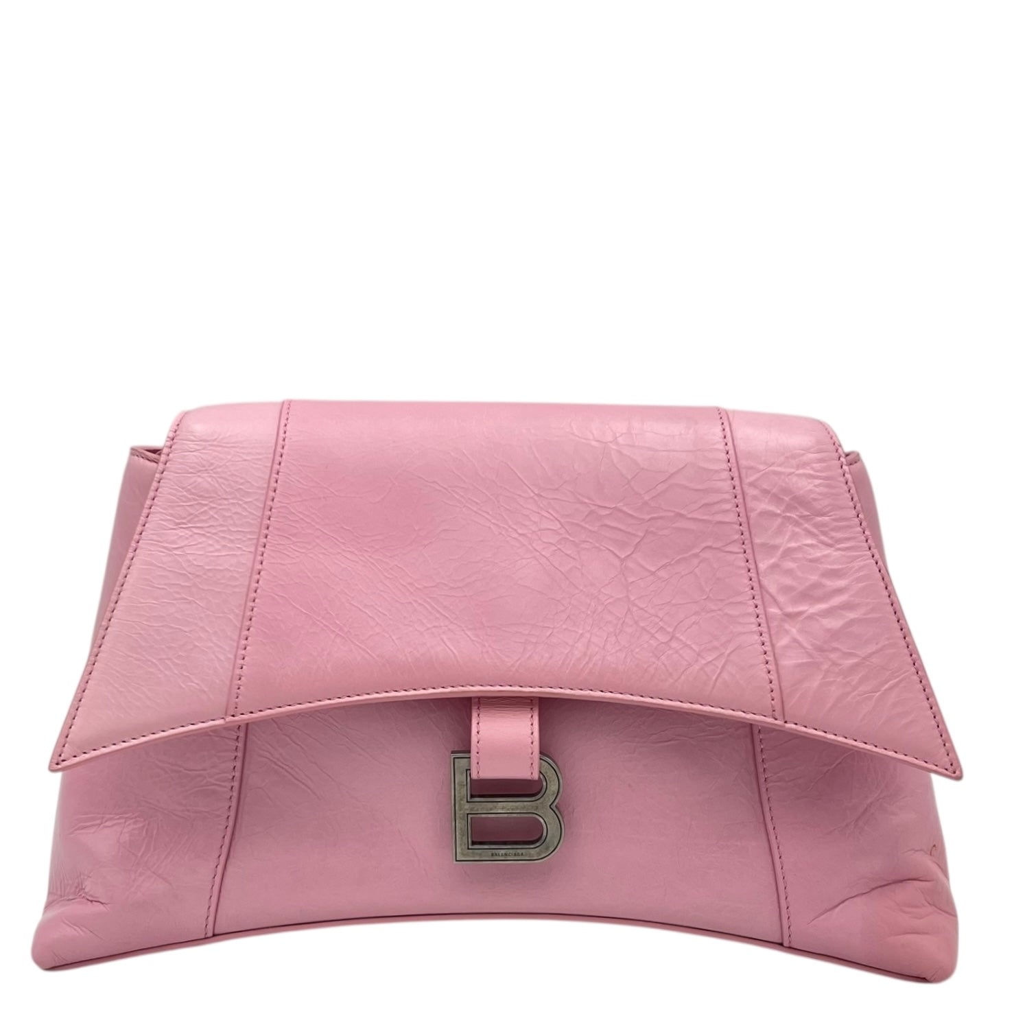 Balenciaga Downtown Shoulder Bag Pink in Calfskin, Silver hardware_1
