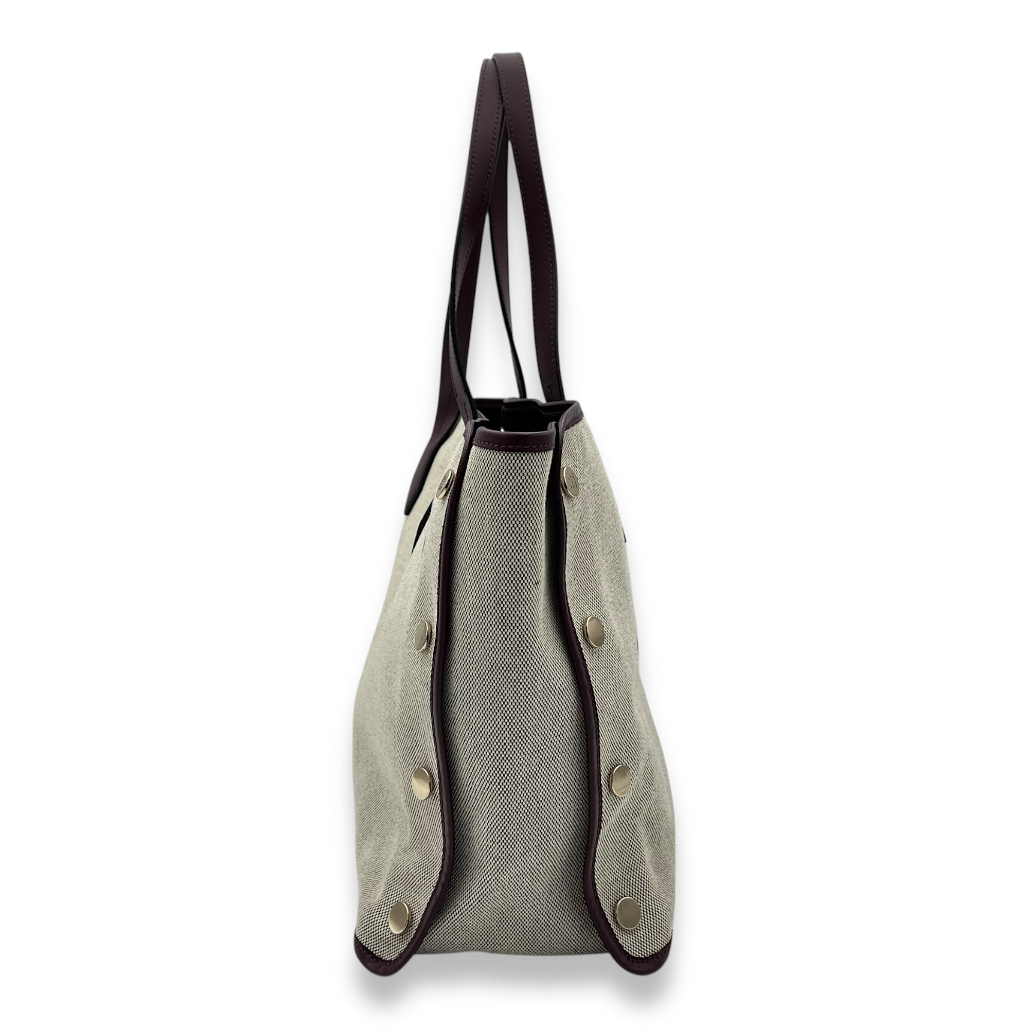 Givenchy Logo Tote Bag Beige in Canvas, Gold hardware_3