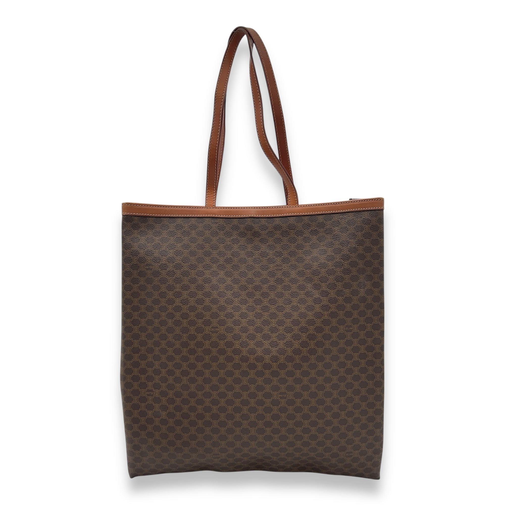 Celine Macadam Tote Bag Brown in Coated Canvas, Gold hardware_2