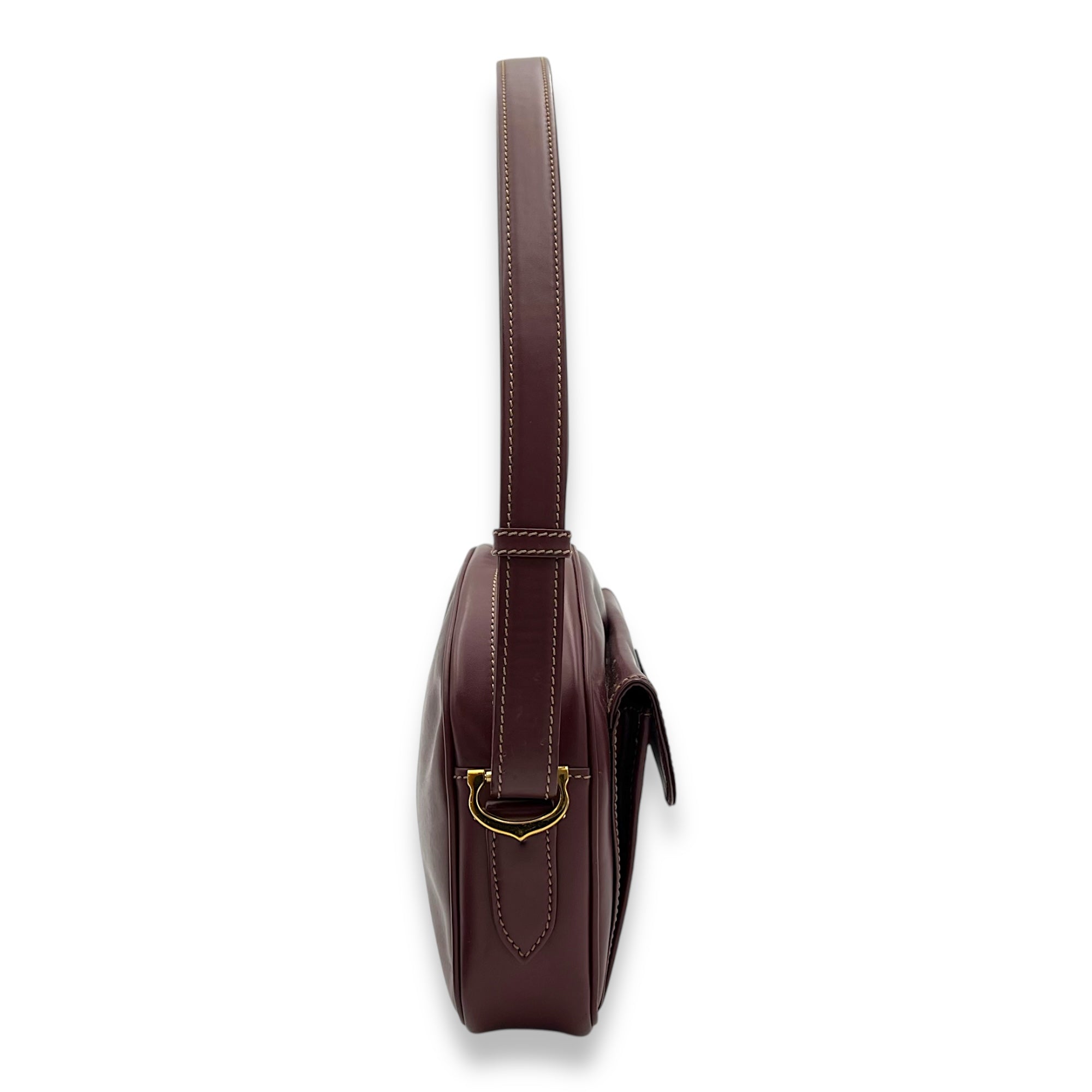 Cartier Must de Shoulder Bag Red in Calfskin, Gold hardware_4
