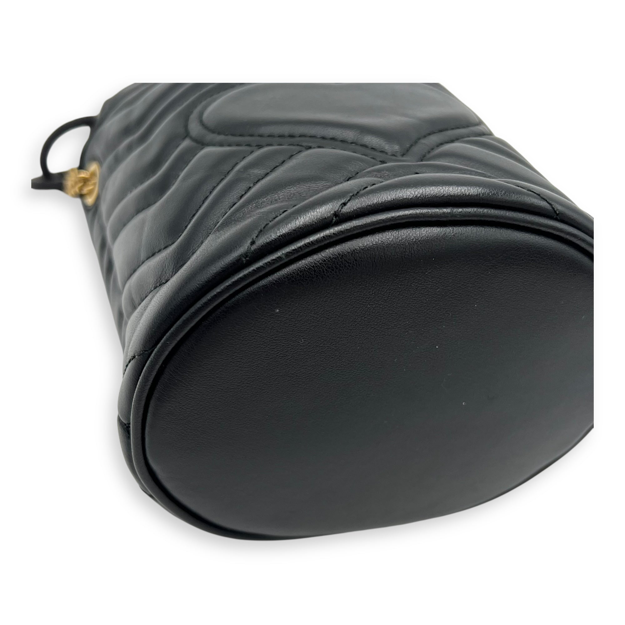 Gucci GG Bucket Bag Black in Calfskin, Gold hardware_10