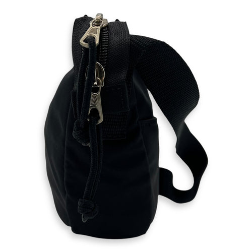 Balenciaga Logo Shoulder Bag Black in Canvas, Silver hardware_3