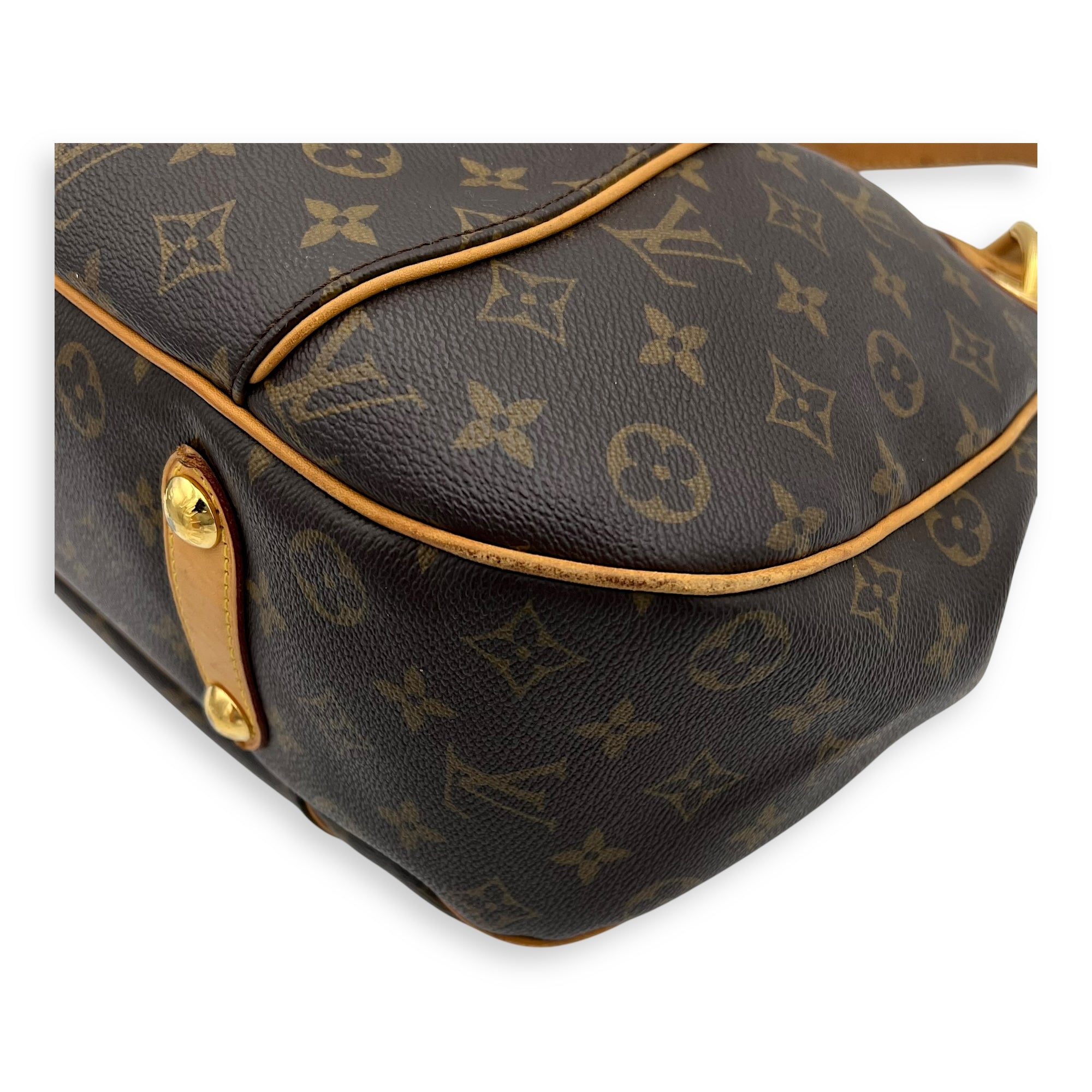 Louis Vuitton Galleria Top Handle Bag MM Brown in Monogram Coated Canvas, Gold hardware_13