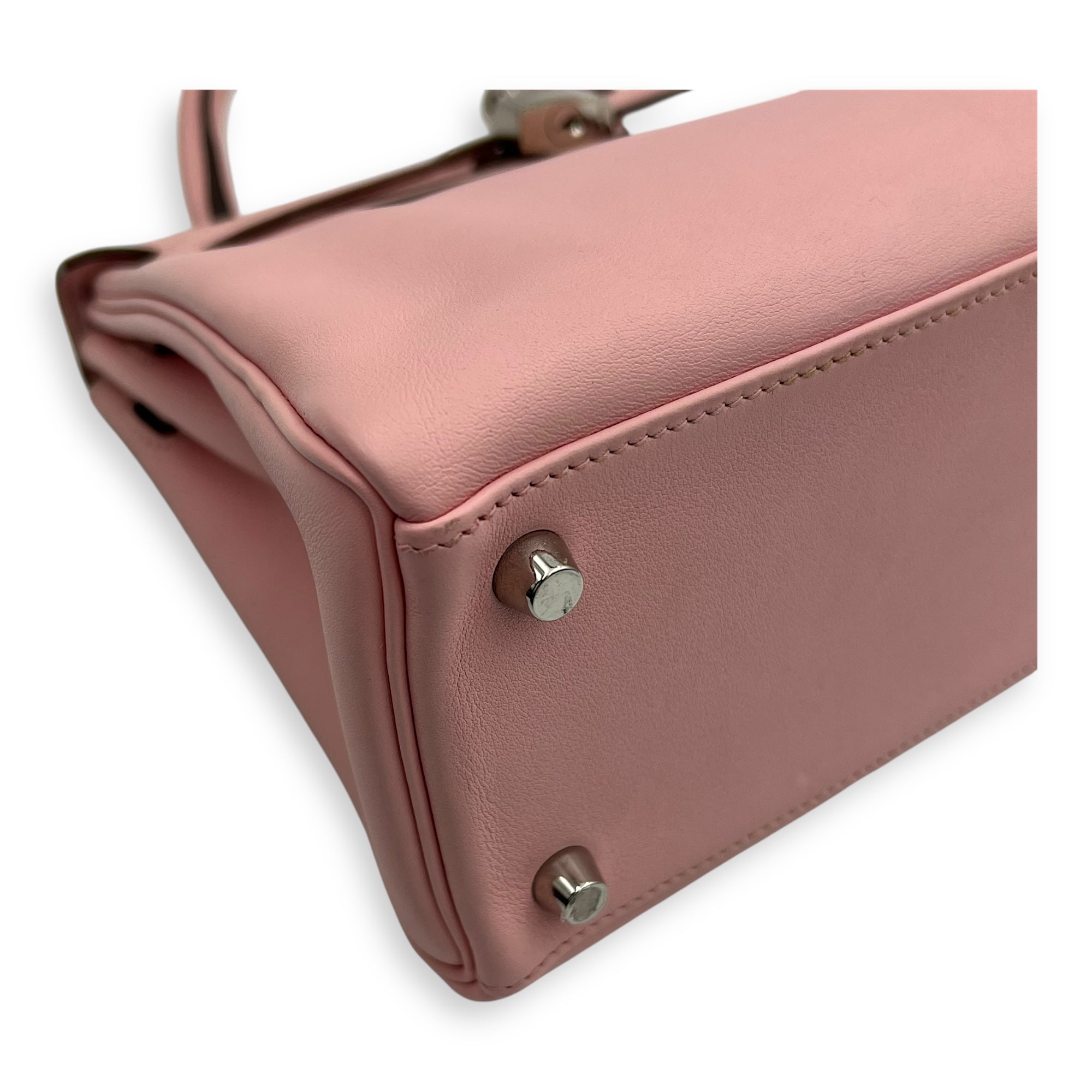 Hermès Kelly 25 Sakura Pink Top Handle Bag in Swift, Palladium hardware_11
