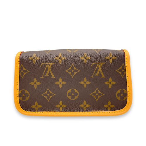 Diane Top Handle Bag Nano Brown in Monogram Coated Canvas, Gold hardware