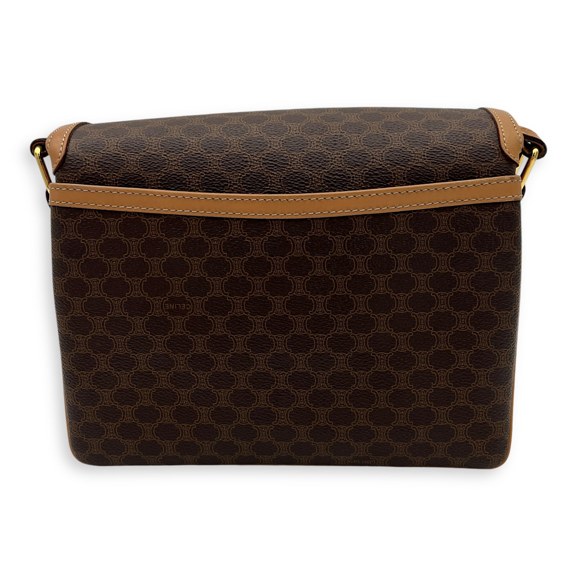 Macadam Brown Crossbody Bag in Coated Canvas, Gold hardware