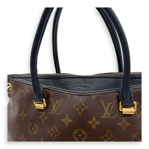 Pallas Top Handle Bag Brown in Monogram Coated Canvas, Gold hardware