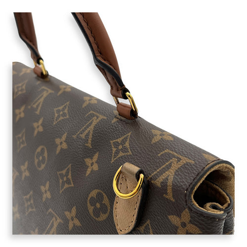 Marignan Top Handle Bag Brown in Monogram Coated Canvas, Gold hardware