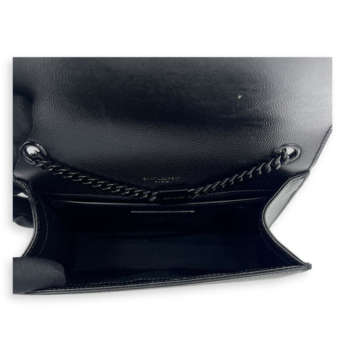 Saint Laurent Kate Small Black Crossbody Bag in Caviar Leather, Monochrome hardware_6