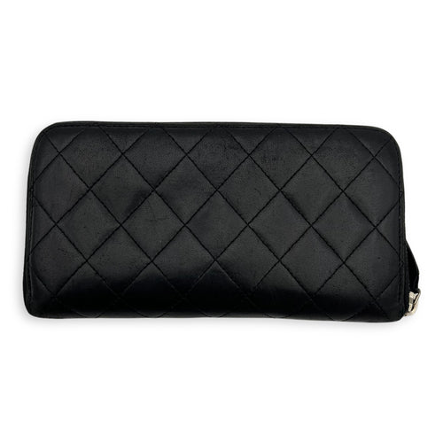 Chanel CC Long Black Wallet in Lambskin, Silver hardware_2