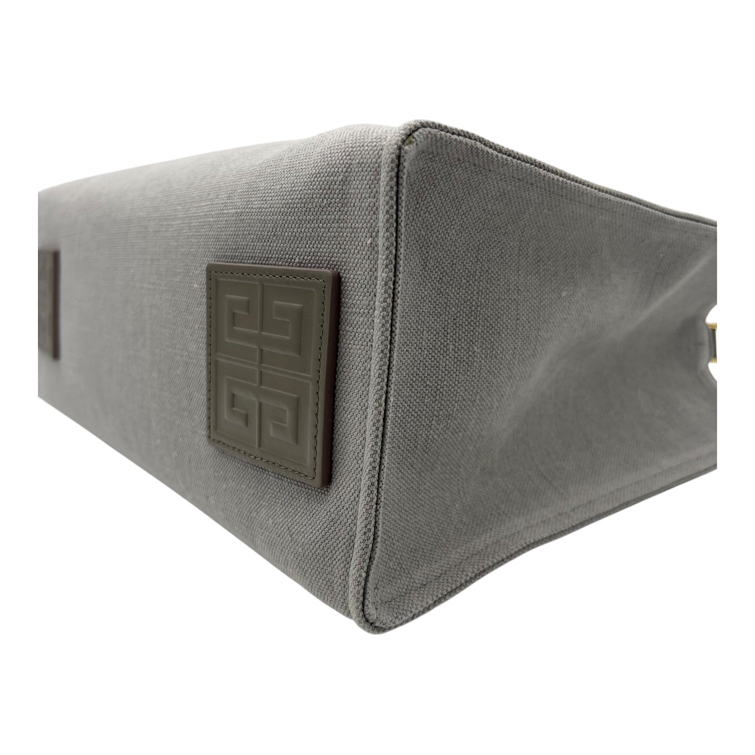 Givenchy Logo Top Handle Bag Grey in Canvas_9