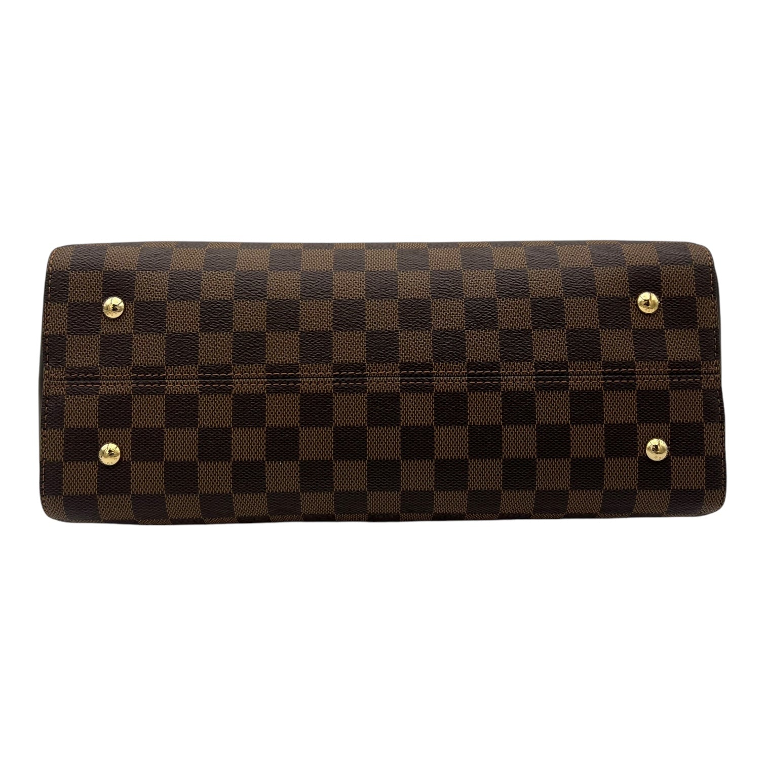 Louis Vuitton Kensington Top Handle Bag Damier Ebene in Coated Canvas, Gold hardware_5
